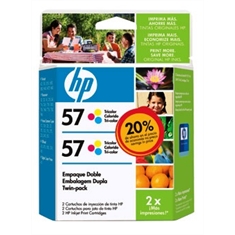 Cartucho HP de impressão inkjet C9320FL (57) color - Cx com 2 cartuchos C6657AL