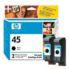 Cartucho HP de impressão Inkjet C6650FL (45) preto - Cx com 2 Cartuchos 51645A - Cartucho de tinta HP C6650FL (nº45) - Caixa com 2 Cartuchos 51645-A