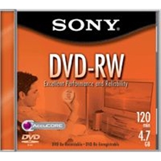 MÍDIA SONY DVD-RW REGRAVÁVEL 4.7GB 2X 120MIN. - BOX