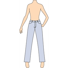 Ref. 214 - Molde de Calça Jeans Feminina com Elastano - 56/EG