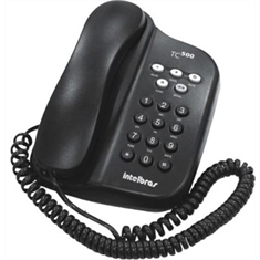 TELEFONE TC 500 COM CHAVE - PRETO - INTELBRAS - TELEFONE COM FIO