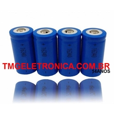 CR16340 - Bateria Recarregável Li-ion 3,7V Li-ion Rechargeable,16340 3.7v - Cr16340 Li-ion Rechargeable 1000Mah/ 16Mmx33Mm