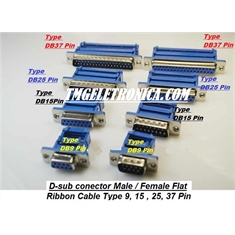 DB37 - Conector DB37, Uso em Flat Cable 37Vias, Macho ou Fêmea, D-Sub Connector Plug Female, Male 37 Position - Conectores Para uso em Flat Cable - Cabo Plano - DB37 - Tipo Fêmea Conectores Para uso em Flat Cable