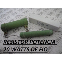 Resistor 20Watts - Lista disponível de 0R até 910R Ohms, Resistor 20W, Wirewound Power Resistors - Verde Axial, Porcelana Branca Axial ou Tubular - 0,47R = 0R47 Resistor 20W, Wirewound Power Resistors - Terminal Axial