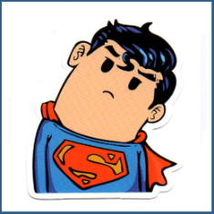 Adesivo Superman Caricatico