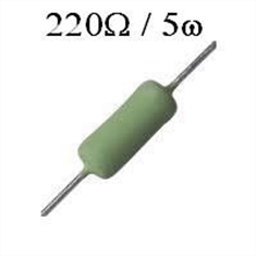 60 X Resistor De 5 Watts 220r Fio Pré-cortado 60 Peças J674