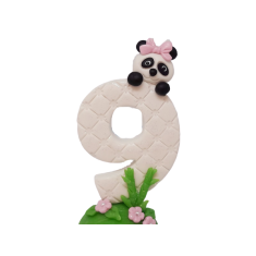 Vela Urso Panda de Biscuit - 3 (Três)
