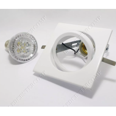 Kit Spot Quadrado Direcionavel C/lampada Par20 E27 5w Bq