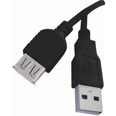 Cabo extensor USB A/A V2.0 macho/fêmea 1,8m preto