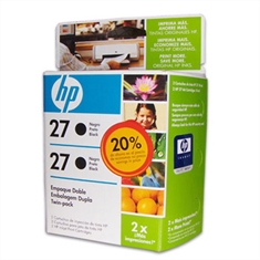 Cartucho HP de impressão inkjet C9322FL (27) preto - Cx com 2 cartuchos C8727AL