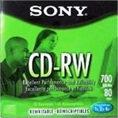 MÍDIA SONY CD-RW REGRAVÁVEL 700MB 4X 80 MIN. - BOX
