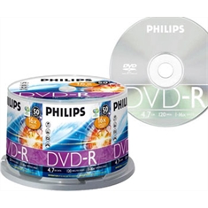 MÍDIA PHILIPS DVD-R GRAVÁVEL 4.7GB 16X 120MIN. PINO C/ 50 UNDS.