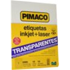 Etiqueta adesiva transparente PIMACO 0083 inkjet/laserjet carta 50,8x51,6 100unds. - Etiqueta adesiva transparente PIMACO 0083