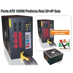 Fonte ATX 1200W potência real 20+4 pinos