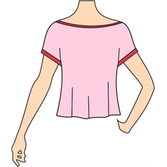Ref. 345 - Molde de Camiseta Feminina Ombro Caído - PP