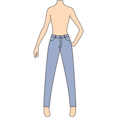 Ref. 414 - Molde de Calça Skinny Feminina - Jeans com Elastano - 56/EG