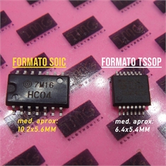 HC04 - CI HC04 Inverter Schmitt Trigger 6-Element CMOS Inverter  - TIPOS SMD  14 Pin - HC04 14PIN / SOIC - Tipo Estreito