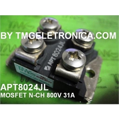 APT8024 - TRANSISTOR APT8024JLL, POWER MOSFET N-Channel 800 V 31A / 460W Chassis Mount31A  - 4 Parafusos SOT-227-4, MiniBLOC, ISOTOP - APT8024JLL, POWER MOSFET N-Channel 800 V 31A