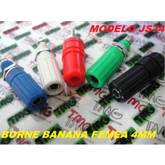 BORNE BANANA - FEMEA PARA PAINEL 4Mm - Banana Jack, TMG-JS34 COLORS 12X43Mm, COLORS - Borne 4mm - Azul
