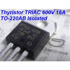 BTA16-600 - TRANSISTOR BTA16-600, BTA16-700, BTA16-800, TRIAC ALTERNISTOR Thyristor 16A ~ 600, 700 ou 800Volts - 3Pin TO-220 - BTA16-600B, TRIAC Diode 600V 16A Thyristor