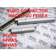 Conector DIN 41612 - 48Pinos, Eurocard Receptacle Multicontact - MACHO ou FEMEA, PASSO Pitch 2.54 mm, Conector 3 Fileiras de 16 Vias ,Totalizando 48Pinos, ângulos dos Terminais 90° ou 180° - Conec EURO - Fêmea 48Pinos (Fileiras A,B e C)
