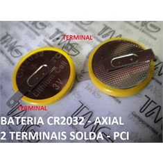 CR2032- Bateria Lithium 3Volts, Tipo Moeda, Botão, Battery 3.0V Lithium, Battery Coin, Button Cell Batteries, Coin Battery - Terminal Modelo Nº78