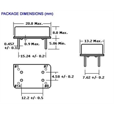 Crystal Oscillator DIP14 - Frequência 4,9152Mhz, 4.9152Mhz, Cristal Oscilador, Crystal Clock Oscillator 4Pinos - DIP-14 - 4,9132Mhz, 4.91320Mhz, Clock Crystal Oscillator DIP-14 (4pinos) Retangular