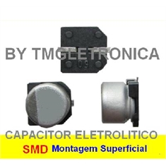 4,7UF - Capacitor Eletrolítico SMD 4,7UF, 4,7MF, 4.7µF - De 2,5V até 100Volts SURFACE-MOUNT, Conductive Polymer Aluminum Capacitors SMD (Chip) - Capac.SMD - 4,7uF/50v /4x5mm
