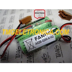 A02B-0200-K102 - Bateria Fanuc A98L-0031-0012 3Volts Lithum, BACKUP GE Fanuc Cutler Hammer A02B0200K102, A98L00310012, CNC, IHM, PLC, Machine, ARM Robotic Manipulation - A02B0200K102, A98L00310012 - Batt TIPO Fanuc Hammer PLC c/Resistor