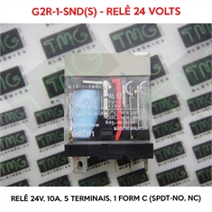 G2R-1 - Relé 24VDC, G2R-1-SND(S), 24VOLTS - Relê 24V, 10A, OMRON, 1 Form C (SPDT-NO, NC) - 5 Terminais - Relé 24VDC, G2R-1-SND(S), 24VOLTS - Relê 24V, 10A, OMRO