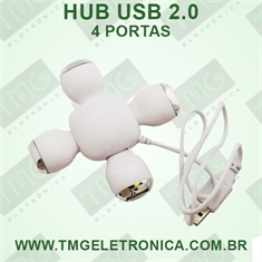 Hub 4 Portas USB 2.0 - 4-Port USB 2.0 Hub - Hub 4 Portas USB 2.0 - COR BRANCA