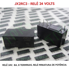 JX2RC - Relé 24VDC, JX2RC3 24VOLTS - Relê 24V, 8A, Relé Miniatura de Potência RELAY JX2RC3 - 8 Terminais - JX2RC3 24VOLTS - Relê 24V, 8A, Relé Miniatura de Potência RELAY