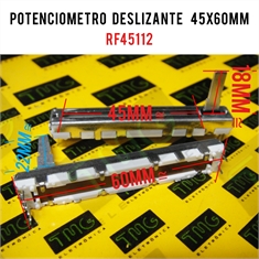 Potenciômetro Deslizante RF45112 (Medidas ~ 45X60mm) - Diversos - RF45112 - 10KBX2