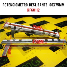 Potenciômetro Deslizante RF60112 (Medidas ~ 60x75mm) - Diversos - RF60112 - 20KAX2