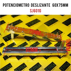 Potenciômetro Deslizante SJ601G (Medidas ~ 60x75mm) - Diversos - SJ601G - 10KAx2