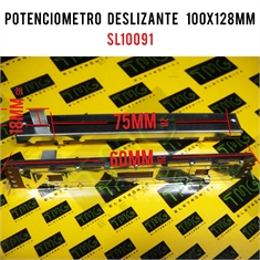 Potenciômetro Deslizante SL10091 (Medidas ~ 100x128mm) - Diversos - SL10091G - 10KAx2