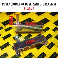 Potenciômetro Deslizante SL30V2 (Medidas ~ 30x45mm) - Diversos - SL30V2 - 50KA