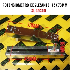 Potenciômetro Deslizante SL4530G (Medidas ~ 45x73mm) - Diversos - SL4530G - 50KAx2