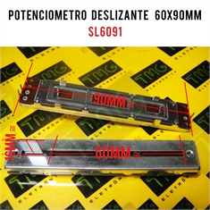 Potenciômetro Deslizante SL6091 (Medidas ~ 60x90mm) - Diversos - SL6091G - 10KA X2