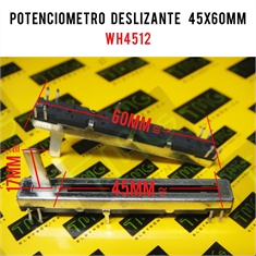 Potenciômetro Deslizante WH4512 (Medidas ~ 45x60mm) - Diversos - WH4512 - A50Kx2
