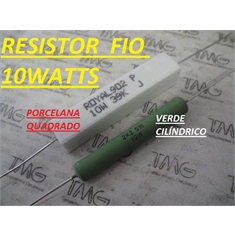 Resistor 10Watts - Lista disponível de 0R até 910R Ohms, Resistor 10W, Wirewound Power Resistors - Terminal Axial, Verde ou Porcelana Branca - 10R Resistor 10W. Wirewound Power Resistors - Terminal Axial