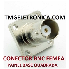 CONECTOR BNC - FEMEA BASE QUADRADA 4FUROS ± ( 19mm X 19mm), PARA PAINEL CFTV - CONEC BNC - FEMEA BASE QUADRADA 4FUROS ± ( 19mm X 19mm)