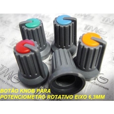 KNOB,DIAL,BOTÃO -TMG482, Medida 14Mm x 19Mm, Rotativo Eixo Estriado,Knobs & Dials potentiometers Rotary Control. - TMG482 - VERMELHO (14x19mm)