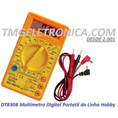 Multímetro Digital DT-830B - Digital Multimeter/Multitester - Multímetro DT-830 - Amarelo