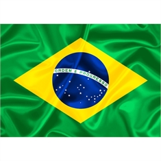 Bandeira do Brasil com Bordado Aplicado Dupla Face - Tamanho: 0,90 x 1,28