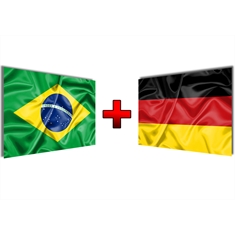 Kit de Bandeiras Brasil + Alemanha - Tamanho:  0,90 x 1,28 m