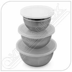 Conjunto de Potes em Inox com Tampa 3 Peças - Gourmet Mix - Código: GX0042