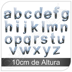 Letra Caixa em Inox de a - z Minúscula com 10cm de Altura - 10cm de Altura