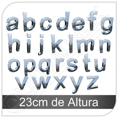 Letra Caixa em Inox de a - z Minúscula com 23cm de Altura - 23cm de Altura