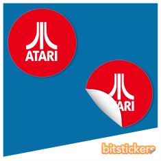 Adesivo Atari - Redondo com Fundo Vermelho
